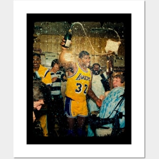 Magic Johnson in Celebrating The 1987 NBA Championship Posters and Art